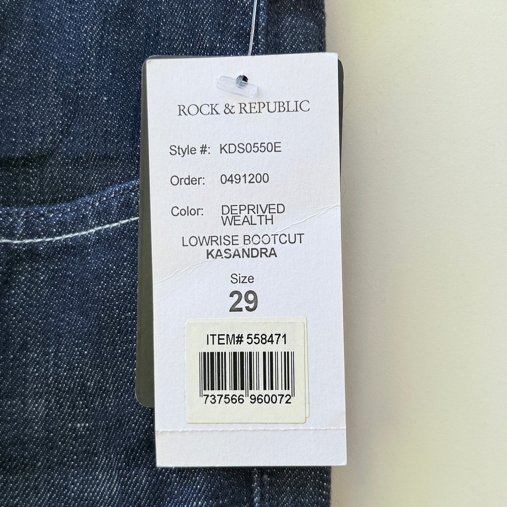 NEW Rock & Republic Womens 29 Kasandra Jeans Bootcut Y2K Indie Low Rise Sleaze - Picture 7 of 10